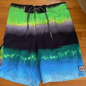 Ocean Current Green Lightning Board shorts sz Large
